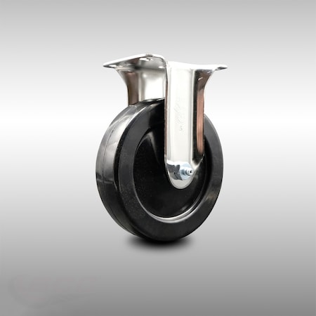 Service Caster 5 Inch 316SS Soft Rubber Wheel Rigid Top Plate Caster SCC-SS31620R514-SRS